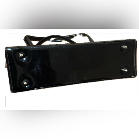 Black Shiny 50's Vintage Satchel/Purse - Picture 2 of 4